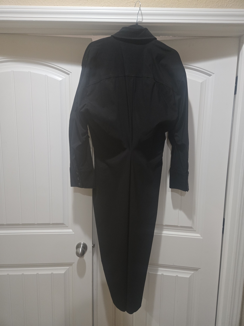 ZARA Black Button-Front Long Sleeve Shirt Dress Size XL EUC - Picture 4 of 10